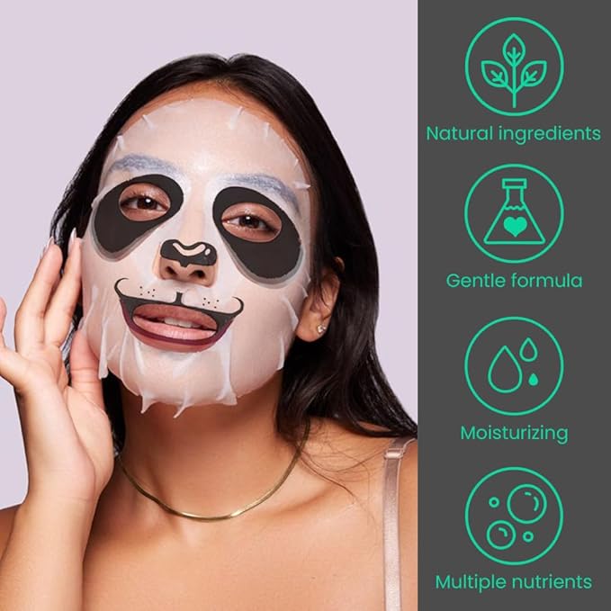 Kaely 6 Pack Animal Character Sheet Masks, Face Masks for Kids Teens Skin Care, Korean Soothe Facial Mask for All Skin Types, Girls Night Skincare Spa Party, Birthday Gifts for Women Men, Set03