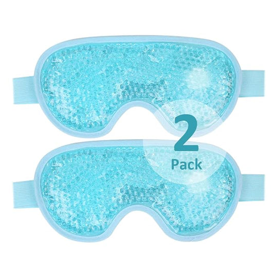 NEWGO Cooling Eye Mask for Puffy Eyes, Cold Eye Mask Eye Ice Pack for after Eyes Surgery, Tension Stress Relief, Itchy Eyes, Headaches, Dark Circles - Blue 2 Pack