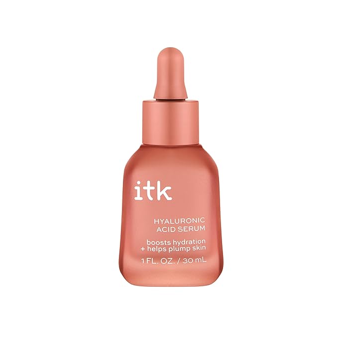 ITK Hyaluronic Acid Serum with Niacinamide & Squalane - Hydration & Plumping Anti-Aging Serum For Face - Deep Moisture Hydrating Face Serum For Sensitive + Dry Skin - Vegan + Cruelty Free, 1 Fl Oz