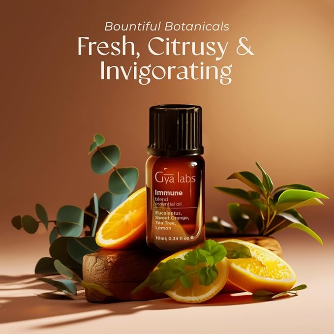 Gya Labs Immune Essential Oil Blend for Diffuser & Wellness - Thieves Essential Oil for Cleansing & Invigorating (0.34 Fl Oz)