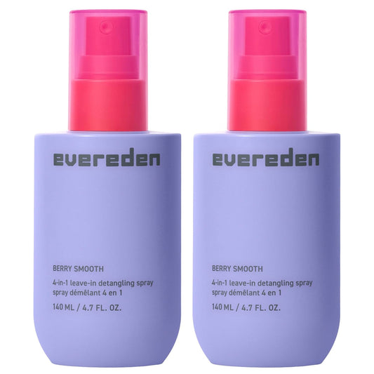 Evereden Kids Detangler Spray: 4-in-1 Leave-In Hair Spray | Detangle, Moisturize & Strengthen| Easily Tackle Even the Toughest Knots | Clean & Vegan All types of Hair Product for Kids | Pack of 2