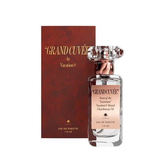 VACATION “GRAND CUVÉE” Eau de Toilette Sunscreen, Amber Vanilla Perfume for Women & Men, Unisex Summer Scent with Argan, Peach, Cedarwood & Vanilla Bean, 1 Fl. Oz.