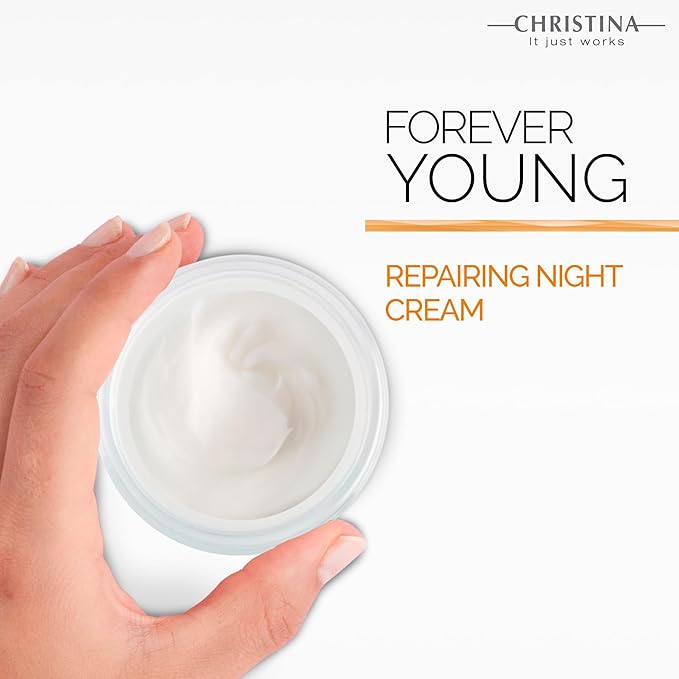 '-CHRISTINA- Forever Young Repairing Night Cream - 50ml - Lightweight & Non-Oily Retinol Cream with Peptides, Vitamins A & E for Overnight Hydration - For All Skin Types