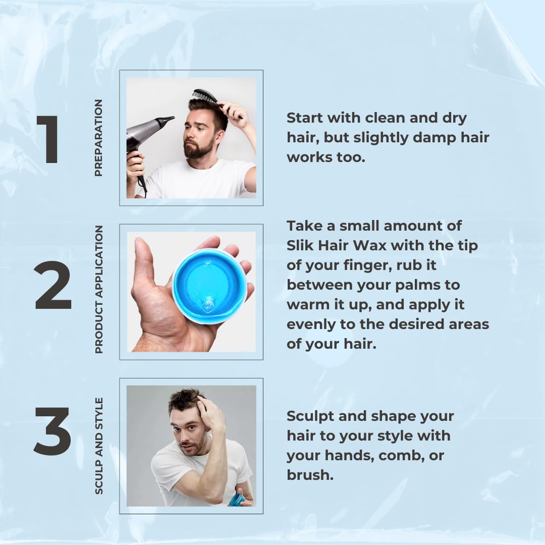 SLIK Aqua Wax Water-Based Hair Styling Wax - Strong Hold, Frizz Control, Easy Wash Out - Unisex for Men, Women, Teens, and Kids (140g / 4.9oz)