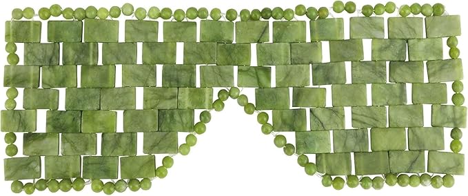 gemshan Jade Eye Mask Natural Green Jade Facial Maks for Relive Eliminate Puffiness