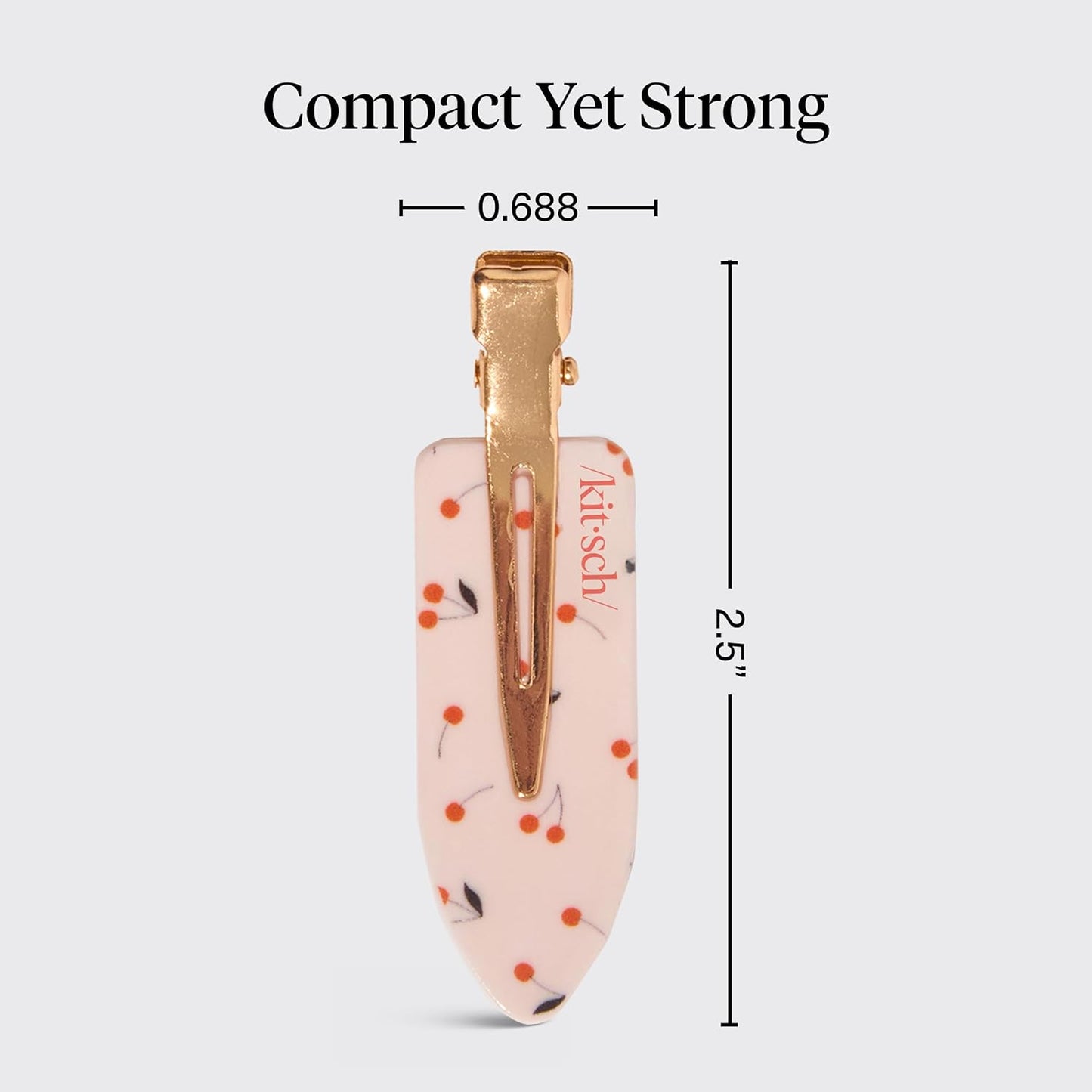 Kitsch Creaseless Hair Clips for Women - No Crease, No Bend Hair Clips for Styling, Bangs, Makeup Application, Face Wash - Recycled Acrylic - Cherry Print | Ideal Gifts for Women, 4pcs