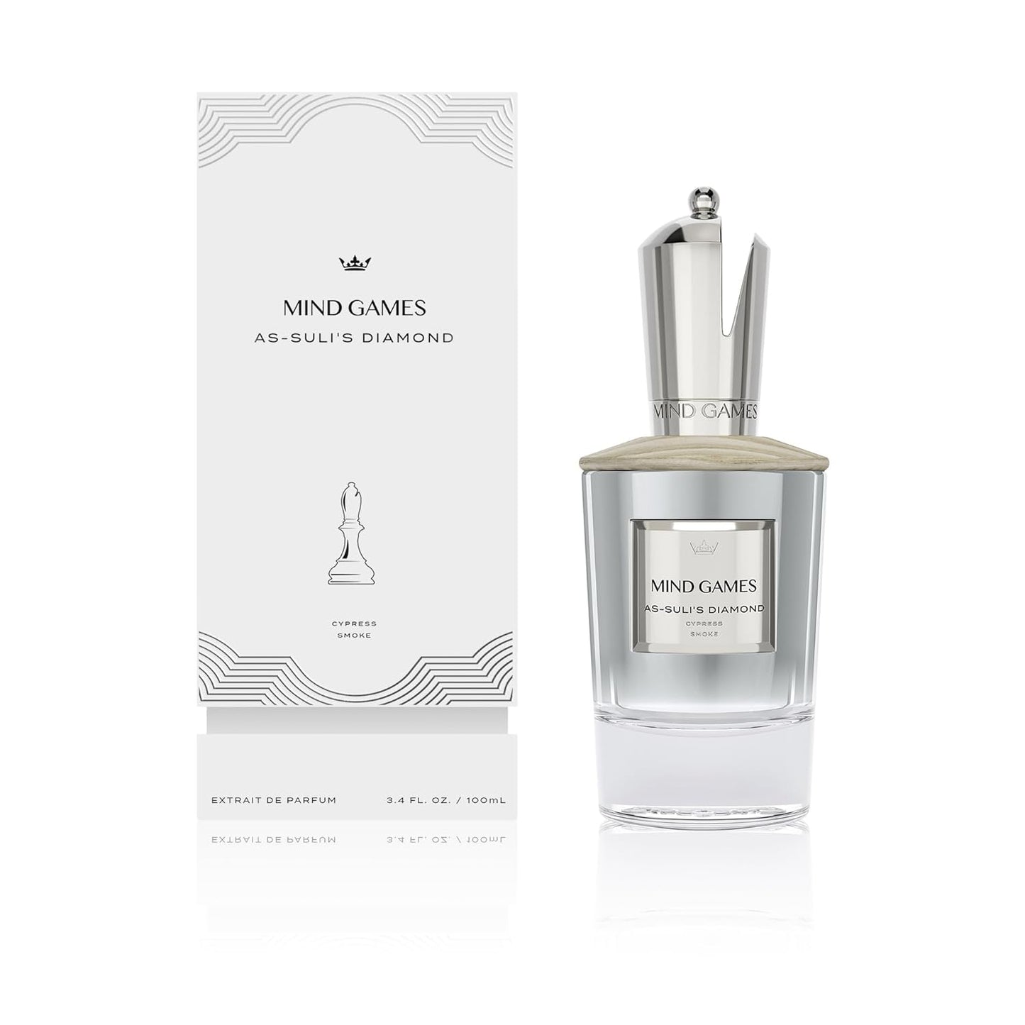 MIND GAMES As-Suli's Diamond - Luxury Perfume with Notes of Bergamot, Madagascar & Amberwood - Elegant Extrait de Parfum for Women & Men - Intense & Smoky Perfume - 100 mL/3.4 oz