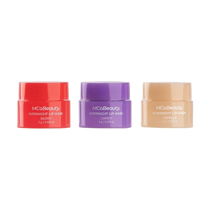 MCoBeauty Overnight Lip Mask - Deluxe Trio, Hydrating Lip Balm, Vegan, Cruelty Free Cosmetics