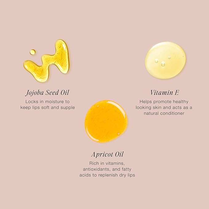 Jouer Essential Hydrating Lip Oil – Moisturizing Dry Lip Treatment Serum - Fragrance Free Clear Lip Oil - Jojoba Seed Oil and Apricot Oil Formula, Natural Shine