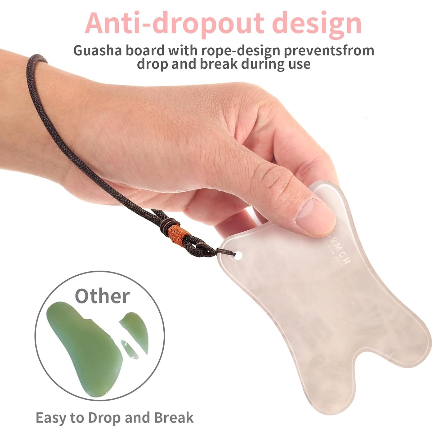 Skin Care Set, 1 Pack 3 in 1 Jade Gua Sha Massager, Pink,Guasha Tool for Face and Body, Truly Beauty Products