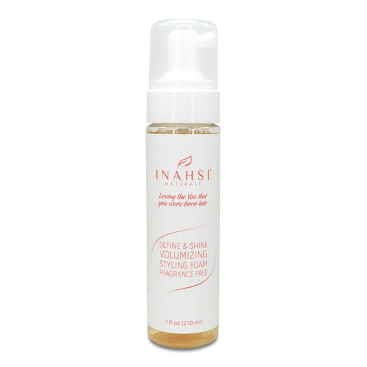 INAHSI Define & Shine Volumizing Styling Foam for Curly and Natural Hair | Fragrance-Free Hair Product for Women, Men, and Kids | For Naturally Curly Hair | 7.5oz, Made in the USA