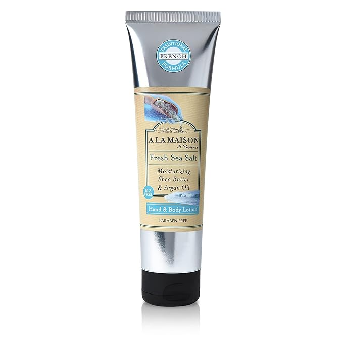 A LA MAISON Moisturizing Lotion, Fresh Sea Salt - Uses: Hand and Body, Argan Oil, Pure Shea Butter, Essential Oils, Plant Based, Cruelty-Free, SLS and Paraben Free (8 Oz, 2 Pack)