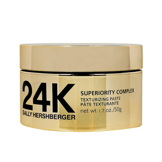 Sally Hershberger 24K Hair Texturizing Paste for Men & Women - Premium High Shine Pomade - All Day Hold - Hydrating & Volumizing - For Styling & Finish with Golden Pearl, Mica - All Hair Types - 1.7oz
