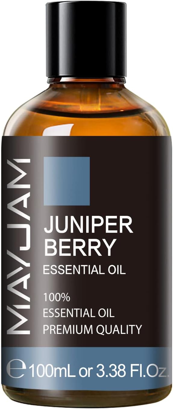 Juniper Berry Essential Oil, MAYJAM Pure Juniper Berry Oil Juniper Oil for Diffusers, Soap Candle Making, 3.38FL.OZ/100ML Essential Oils with Premium Glass Dropper