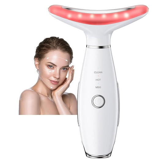 Neck Face Massager, Portable Facial Massager, 3 Modes Face Sculpting Tool, Face Massager Tool for Skin Care, (White)