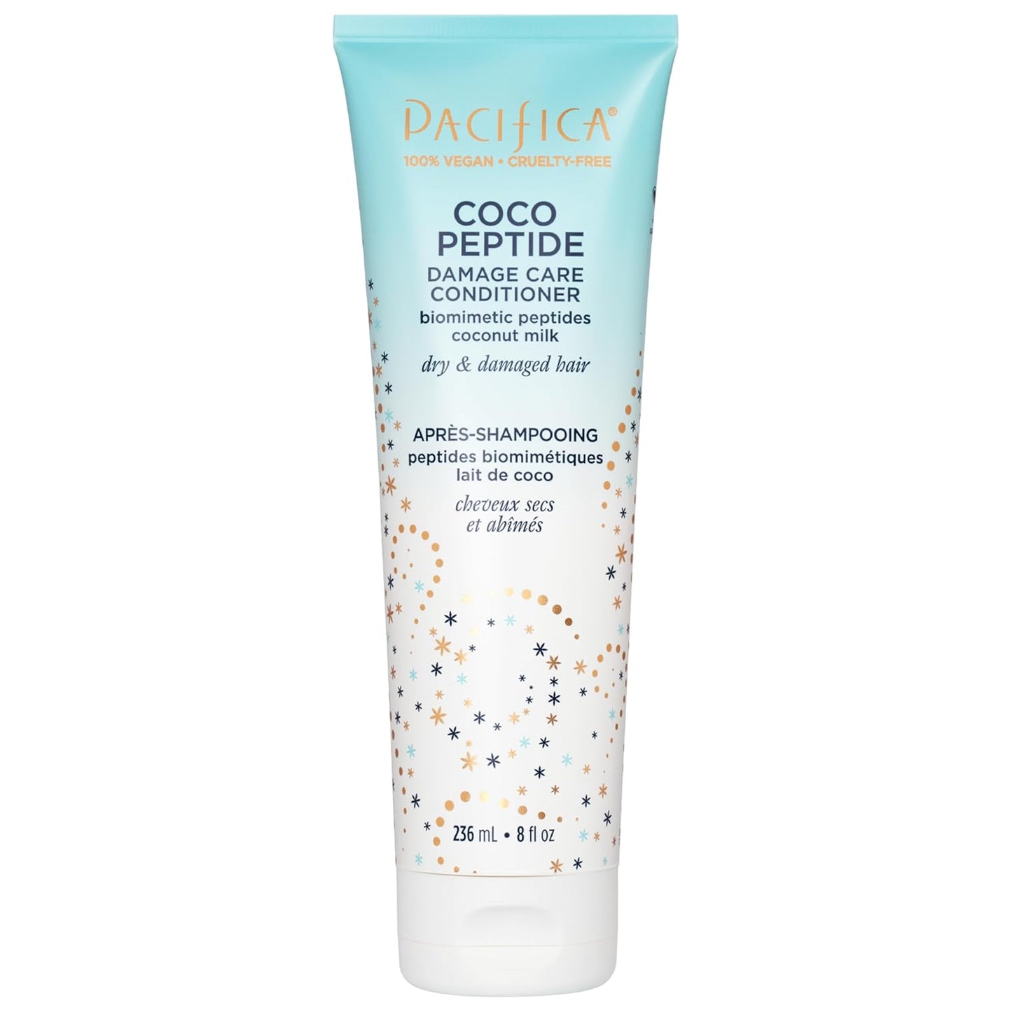 Pacifica Coco Peptide Damage Care Conditioner, Haircare, Repair Split Ends and Breakage, Hair Repair Treatment, Color Safe, For Dry and Damaged Hair, Hair Care, Vegan, 8 fl oz (1 Count)