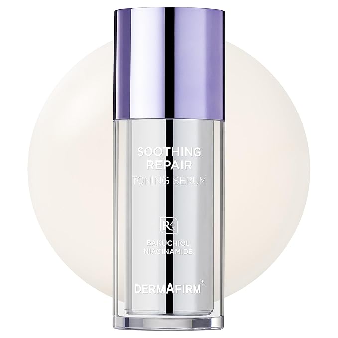 DERMAFIRM Soothing Repair Toning Serum R4 | Korean Bakuchiol Face Serum w/Niacinamide & Peptides | Calming and Correcting Facial Serum | No Animal Trials No Parabens 1.01 fl oz