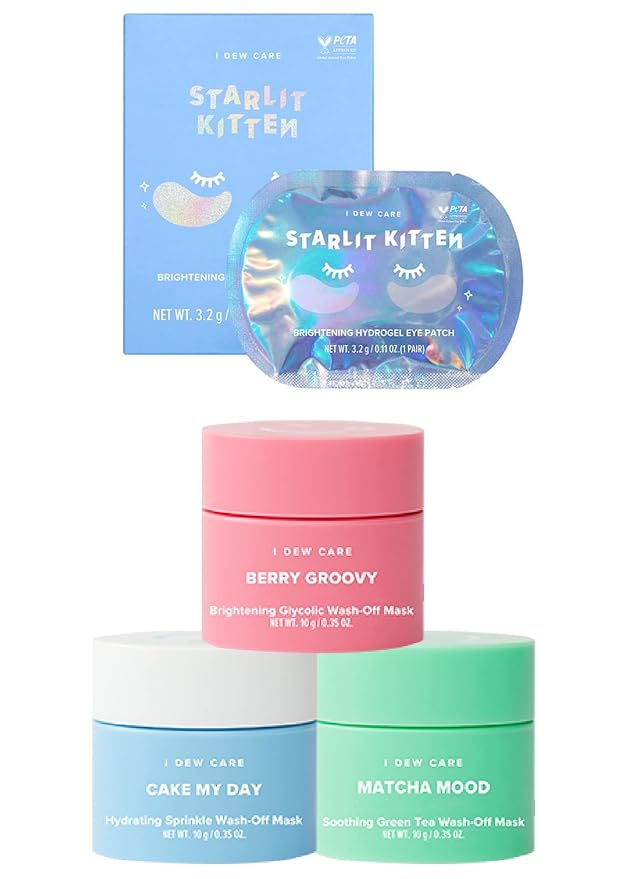 I DEW CARE Hydrogel Eye Patch - Starlit Kitten, 5 EA + Mini Scoops Bundle