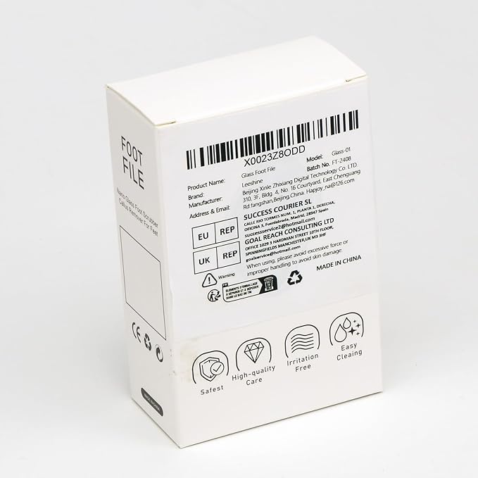 Glass Foot File Callus Dead Remover Heel Scraper and Shower Scrubber - Safely and painlessly removes calluses and Dry Skin from Heels (Blue)