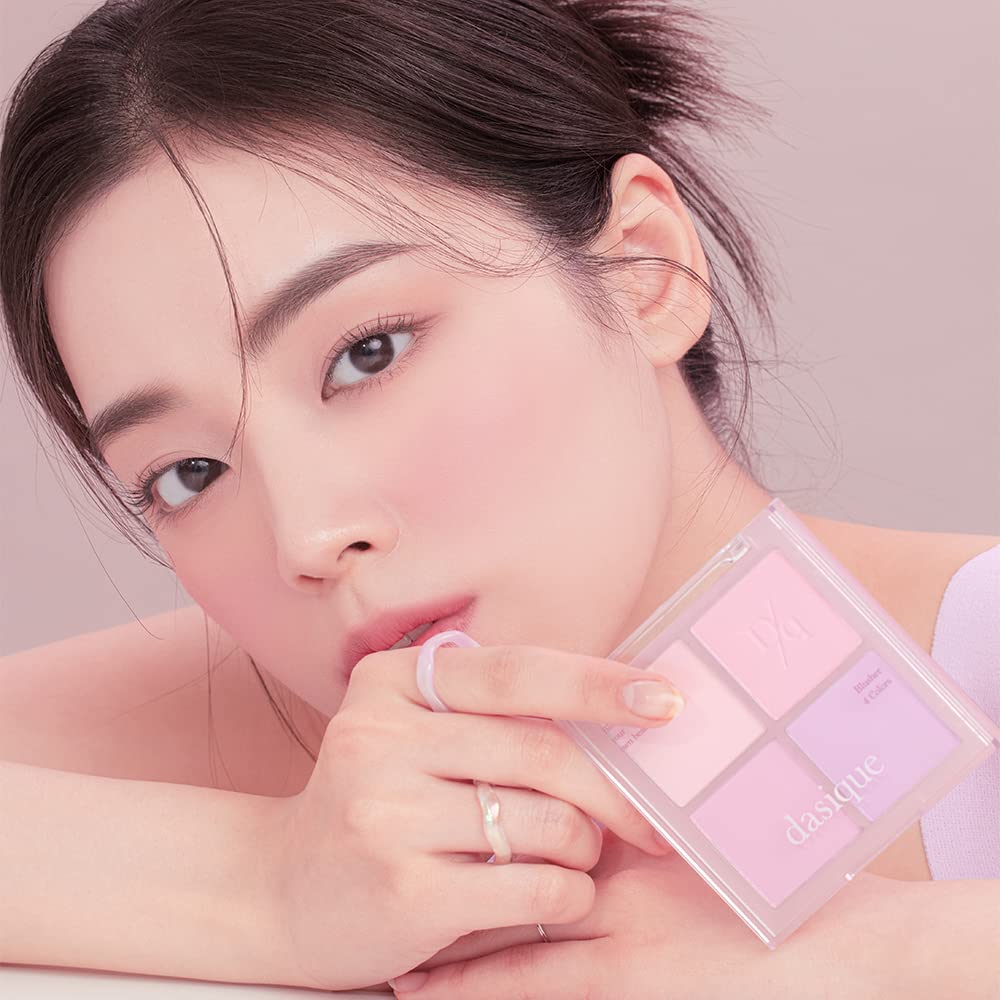 Dasique Blending Mood Cheek #02 Cool Blending l Cruelty-Free l 4 Blendable Shades in Lightweight, Long-lasting, Smooth Powder