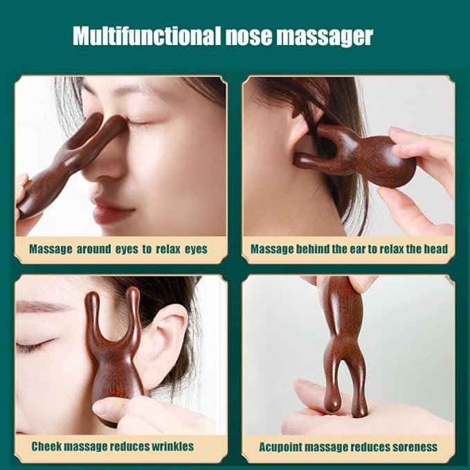 MIUPOO Wood Gua Sha Massage Set Facial Tools,Face Massager,Head Scratcher, Self Care Products,Wood Therapy Massage Tools,Relieve Muscle Tension and Lymphatic Drainage,Package 3 Pieces