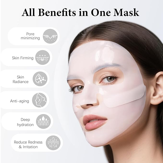 ISTON 4-Pack Collagen Face Mask,4 Pack Hydrating Face Masks for Glass Skin-Overnight Face Masks Skincare | Anti-Wrinkle,Firming,Pore Minimizing,Elasticity | TikTok Trend Items Skin Care