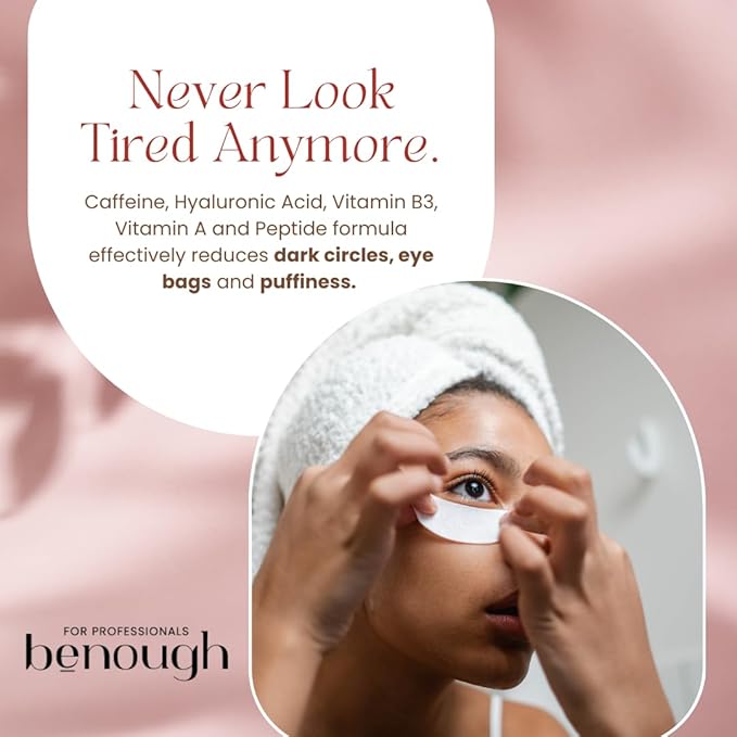 [Dark Circles & Puffy Eyes Treatment Korean Sheet Mask] Lint-Free Eye Perfection Pro Cooling Patches 20 Pack - Hydrogel Under Eye Pads, Hyaluronic Acid, Caffeine, Eyelash Extension Application