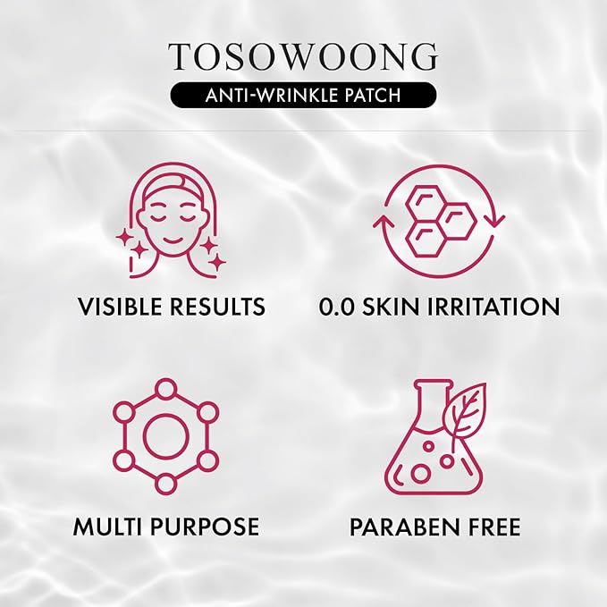 Anti-Wrinkle Patch with Hydrolyzed Collagen, Forehead & Eye & Smile Line Wrinkle Patches, Anti-Wrinkle Tape, K-Beauty Overnight Under Eye Patches, Korean Skincare, 5ea (10patches X 5)