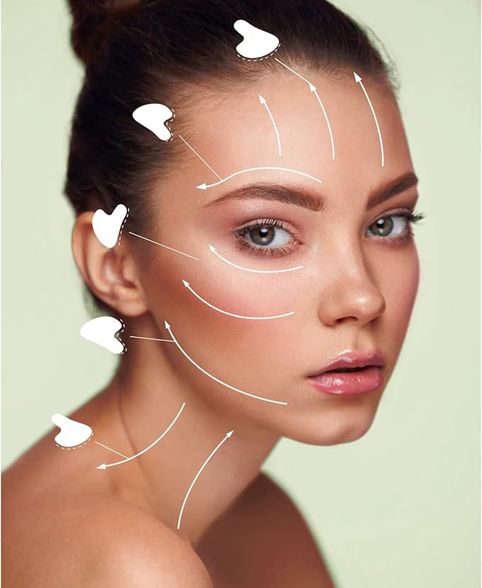 Gua Sha, Stainless Steel Gua Sha Facial Tools, Guasha Tool for Face Upgraded, Guasha Stainless Steel (Silvery)