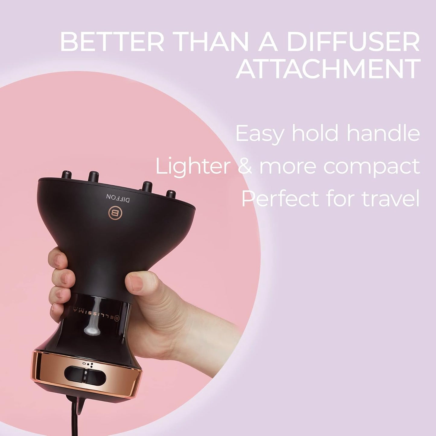 Bellissima Diffon Hair Diffuser and Ceramic Curly Hair Dryer - DF1 5000 - Lightweight and Compact