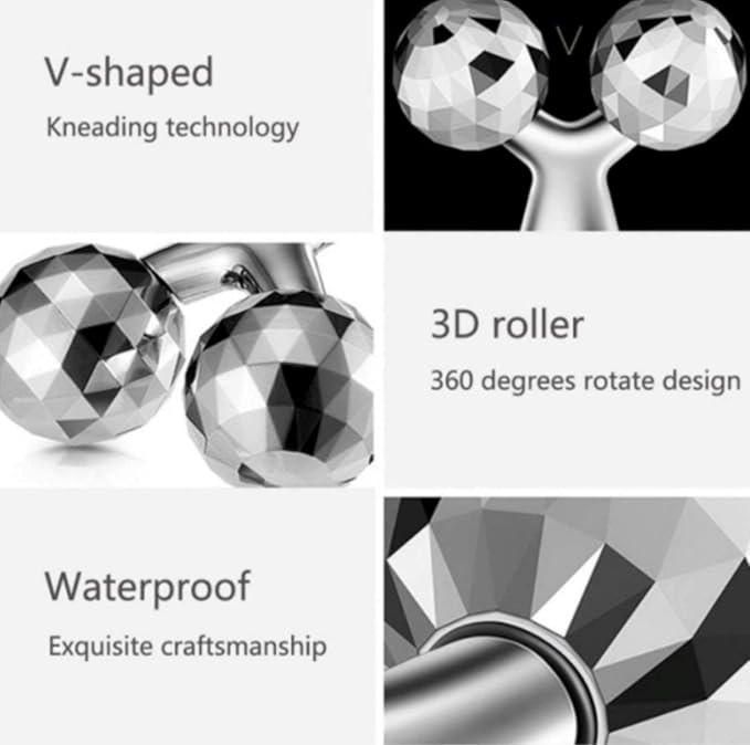 3D Daimond Cut Manual 360 Rotate Facial Massager Tool| Gua Sha Facial Skin Lifting,Reduces Eye Puffiness Anti Aging & Wrinkle Reducer| Helps in Skin Tightening, Blood Circulation