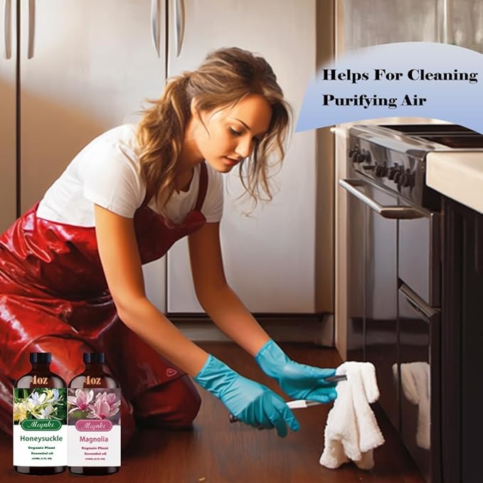 4 Fl Oz/120 ml Honeysuckle Essential Oil, Send Gift Roll-on (10 ml) - 100% Natural, Aromatherapy, Diffuser, Massage, Yoga, DIY Soap and Candle Making, Fragrance Oils, Spa Skin Care