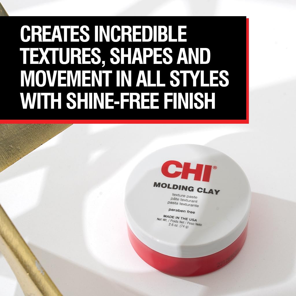 CHI Molding Clay Texture Hair Paste, Styling Product For Volume, Texture & Body, Paraben & Gluten-Free, 2.6 Oz