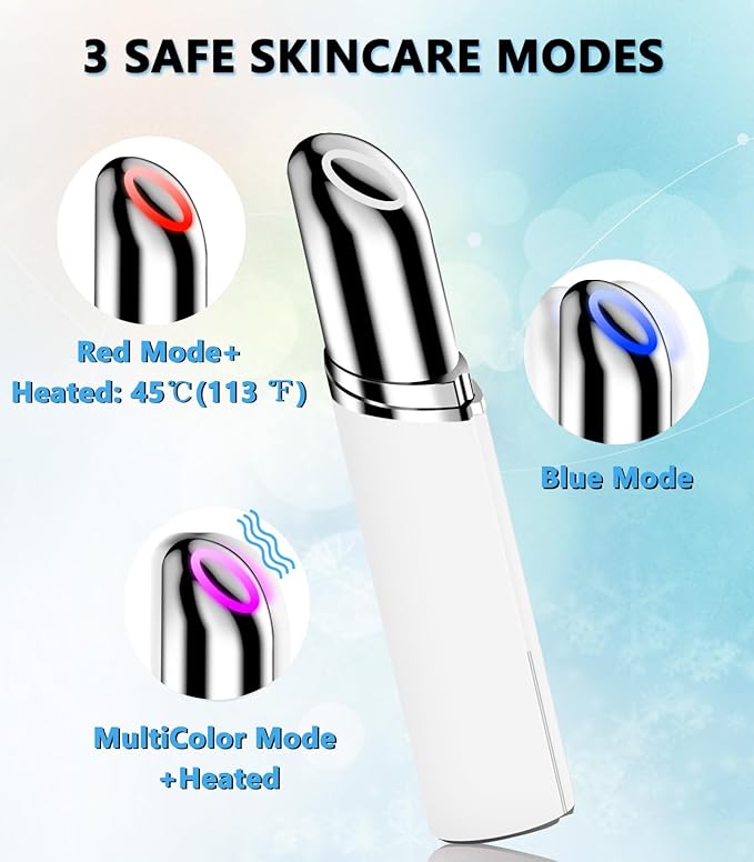 Neck Face Massager, BUV Face Sculpting Tool, 3 Color Modes and Vibration for Facial Massager, Mini Led Face Sculpting Device for Skin Care, Baby White