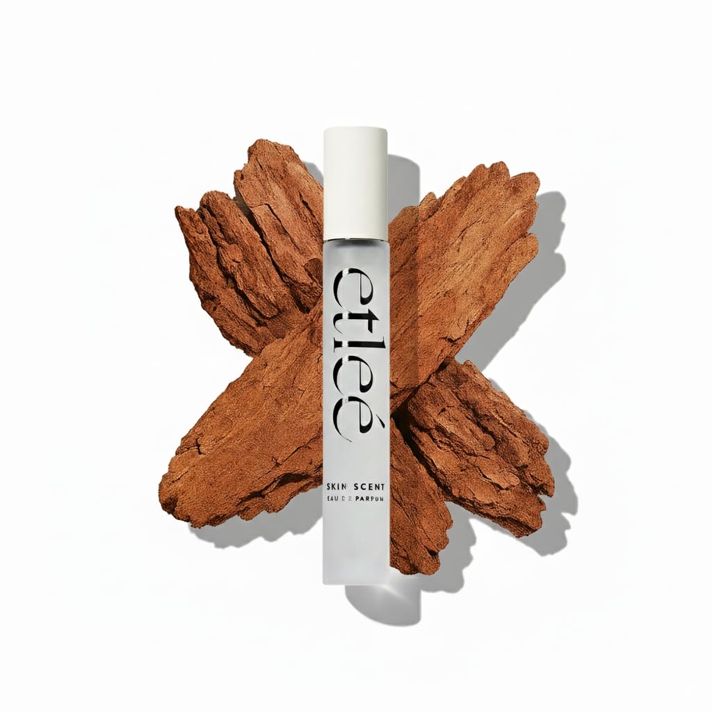 Skin Scent Eau de Parfum 0.34oz, Woody Musky Long Lasting Perfume With Ambroxan & Cetalox, Layerable Luxury Fragrance for Women & Men for Everyday Wear, Clean Scents Made in Korea