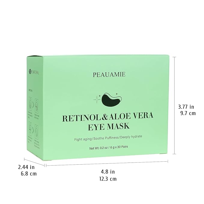 Under Eye Patches with Retinol and Aloe Vera Eye Mask for Dark Circles and Puffiness, Face Mask Skin Care Products 30 Pairs