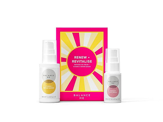 Balance Me Gift Set Renew + Revitalise Vitamin C Repair Serum, Wonder Eye Cream, 2 award winning products, Renew and Revitalise skin, Vegan/Natural Skin Care - 1 each