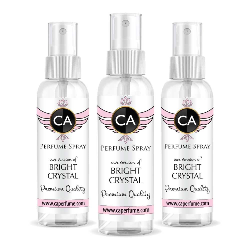 CA Perfume Eco Refill Impression of Bright Crystal For Women Fragrance Eau de Parfum Spray Refillable Bottle 2 Fl Oz/60ml-X3