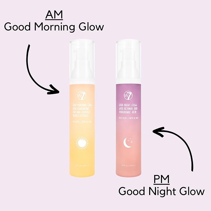 W7 Good Morning & Good Night Glow Face Cream - 2 Pack - Hydrating & Repairing Skincare Set