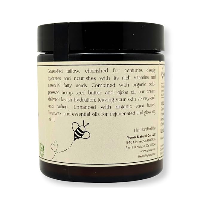 All-Natural Tallow & Hemp Body Butter | Chamomile & Sandalwood Scent | Deeply Hydrating Skincare | 4 oz
