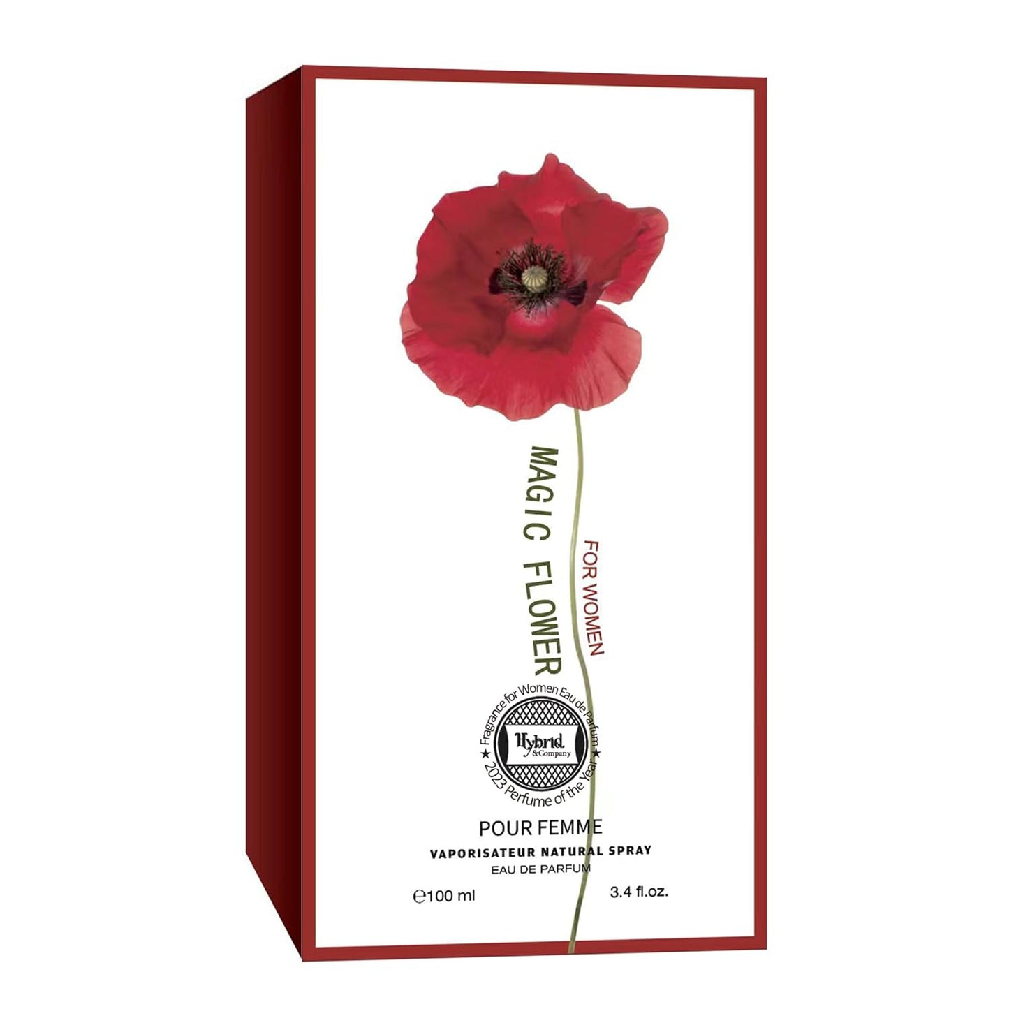 Hybrid & Company Magic Flower Pour Femme Eau De Parfum Natural Spray Vaporisateur,3.4FL.OZ