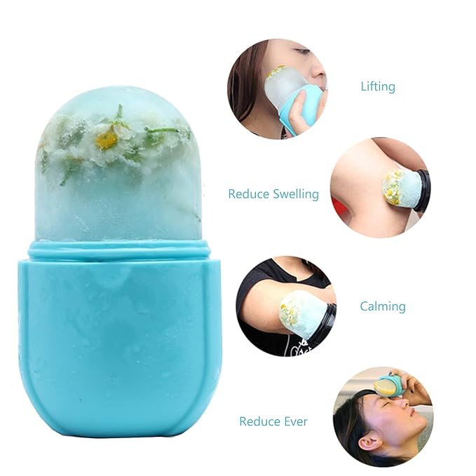 Upgraded Silicone Ice Roller for Face Massage and Skin Care - Facial Beauty Tool for Eyes, Gua Sha and Cooling