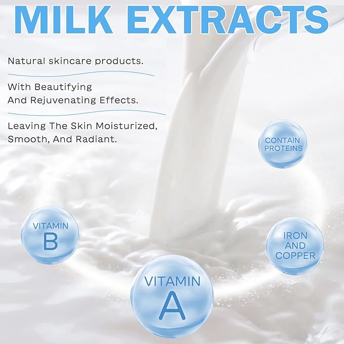 Milk Skincare Gift Set for Women & Girls, 5-In-1 Facial Skin Care Sets & Kits With Facial Cleanser, Face Cream, Eye Cream, Milk Gentle Skin Cleaning & Care Travel Size Facial Kit