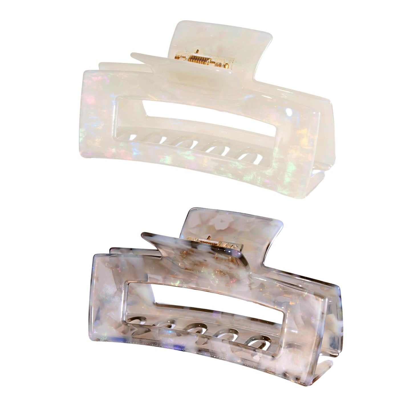 Large Cellulose Acetate Hair Claw, 4.1 Inch Tortoise Shell Claw Clip Banana Clips Hair Claw Clips for Thick Curly Hair, Hair Jaw Clamp Fashion Hair Accessories for Women Ladies (2 Pack)