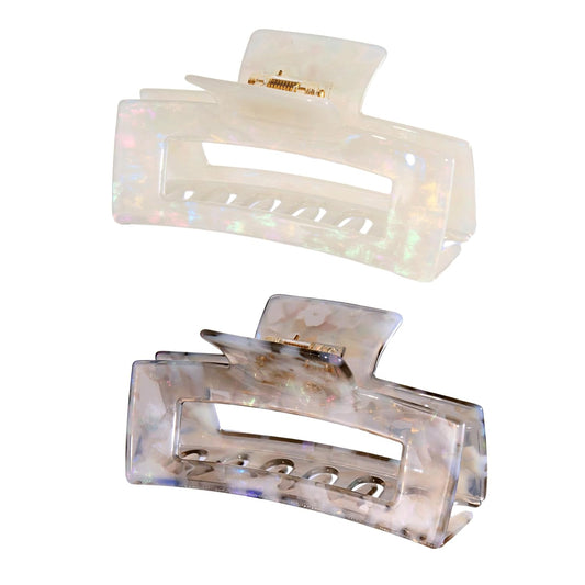 Large Cellulose Acetate Hair Claw, 4.1 Inch Tortoise Shell Claw Clip Banana Clips Hair Claw Clips for Thick Curly Hair, Hair Jaw Clamp Fashion Hair Accessories for Women Ladies (2 Pack)