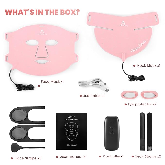 Acne Removal Wrinkle Reduction Skin Care Mask | LED Light Therapy Red light Blue light | Glowing Skin Photo Facial (7 color)