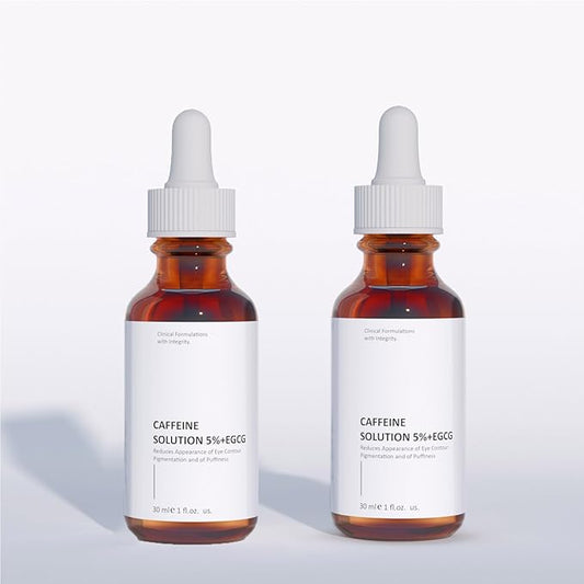 Caffeine Solution 5% + EGCG For Face, 30ML 2 PCS Moisturizing Caffeine Eye Serum For Dark Circles & Puffiness, Anti-aging Caffeine Serum.