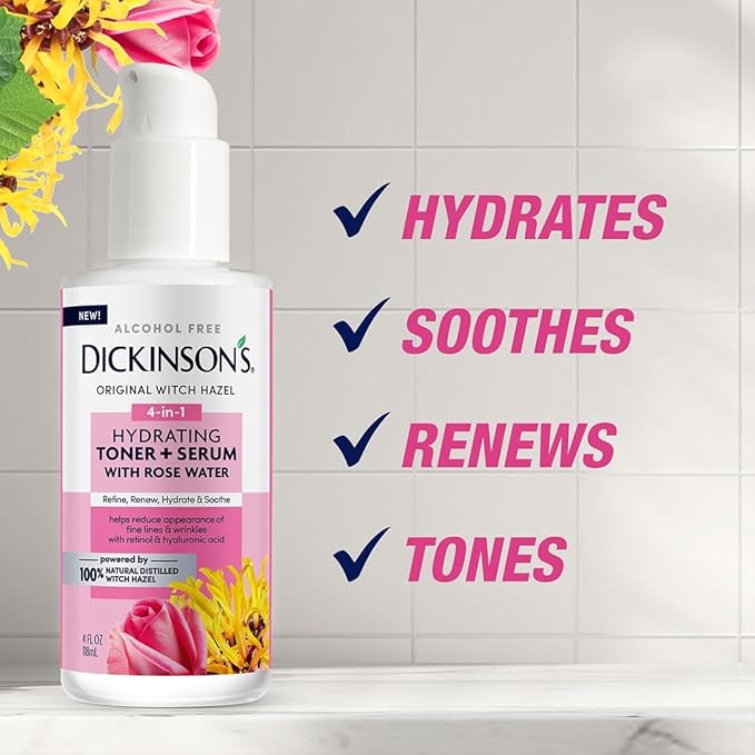 Dickinson's Witch Hazel Hydrating Toner + Serum with Rose Water