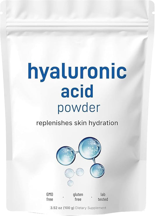 Hyaluronic Acid Powder for Skin Care - Low Molecular Weight, Cosmetic Grade, Water-Soluble Moisturizing Ingredient for DIY Facial Serum & Skincare