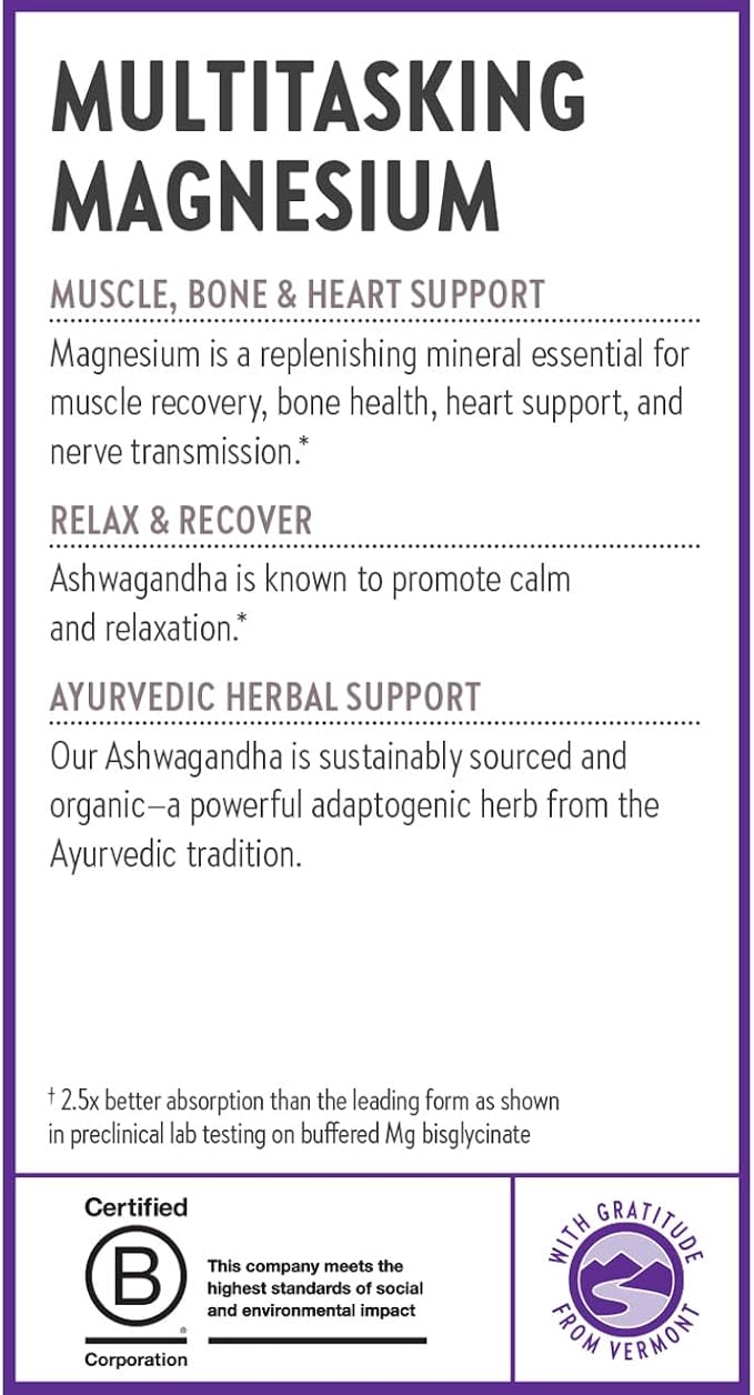 New Chapter Magnesium + Ashwagandha Supplement, 325 mg 2.5x Absorption, 90 ct (3 Month